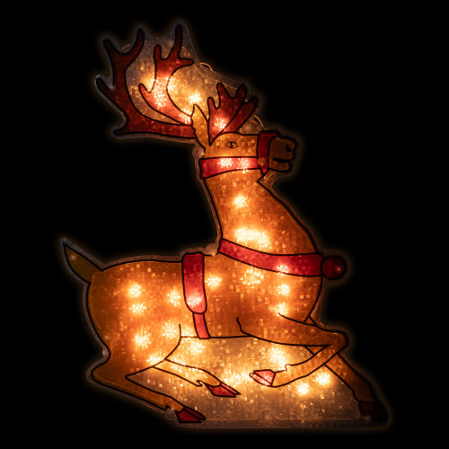 Lighted Reindeer Window Silhouette Christmas Decoration - 18"