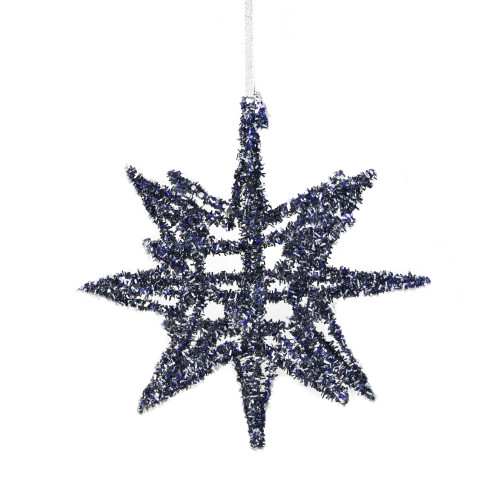 7" Blue Geometric Starburst Hanging Christmas Ornament
