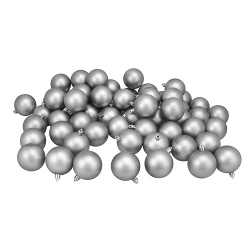 Shatterproof Matte Christmas Ball Ornaments 2.5" (60mm) - Gray - 60ct
