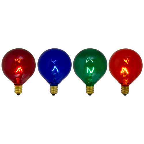 Transparent G50 Globe Christmas Replacement Bulbs - MultiColor - 4ct