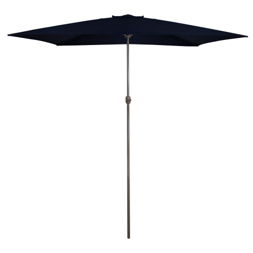 10ft x 6.5ft Outdoor Patio Market Umbrella with Hand Crank, Navy Blue