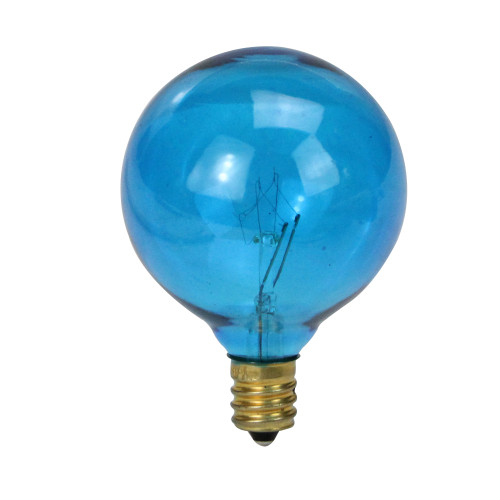 Transparent Incandescent G50 Globe Christmas Replacement Bulbs - Light Blue - Pack of 25