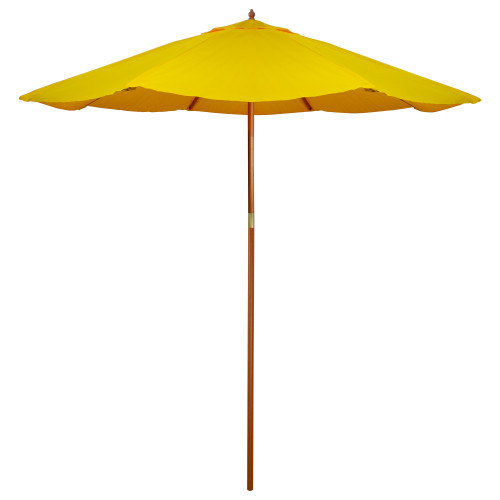 8.5ft Outdoor Patio Market Umbrella with Wooden Pole, Yellow
