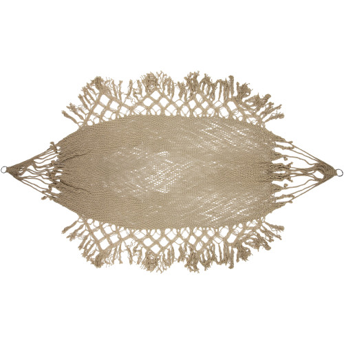 Macrame Hammock with Patterned Tassels - 78" x 31" - Brown