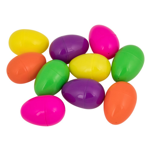 10ct Assorted Multicolored Fillable Easter Eggs 3"