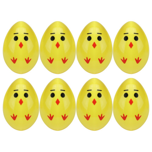 Set of 8 Chick Easter Egg Decorations 2.5"