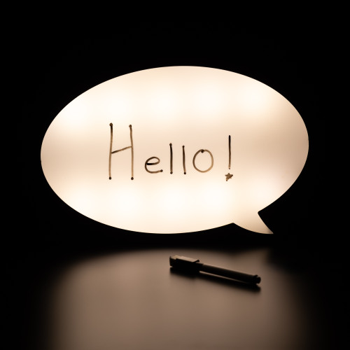 13" Battery Operated LED Lighted Speech Bubble White Board