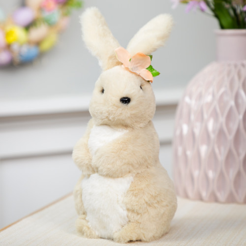 Plush Standing Easter Bunny Rabbit Girl Spring Decoration - 11.5"