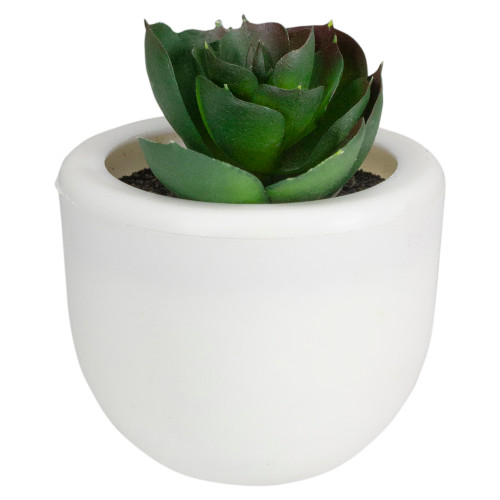 3" Mini Faux Succulent with White Pot