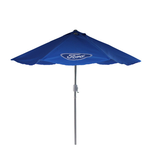 9ft Outdoor Patio Ford Umbrella with Hand Crank and Tilt, Blue