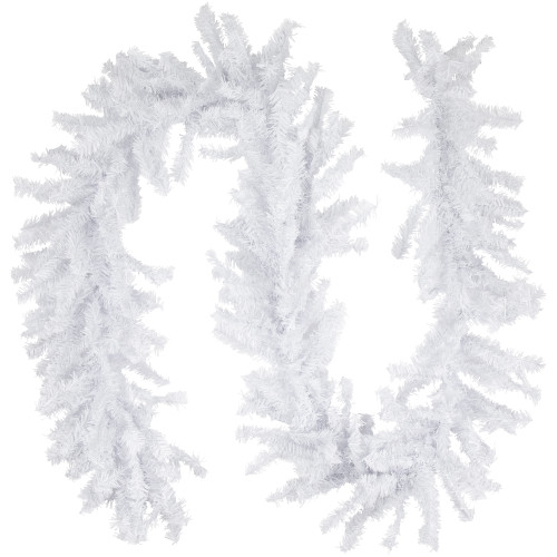 Canadian Pine Artificial Christmas Garland - 9' x 14" - White - Unlit
