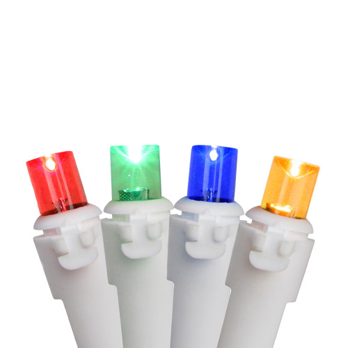 LED Wide Angle Christmas Lights - Multi-color - 16.25' White Wire - 50ct