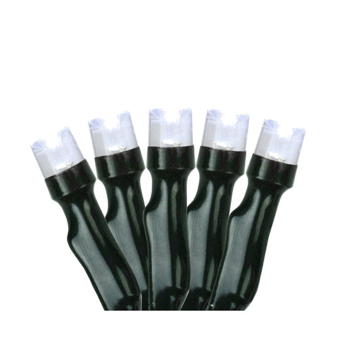 Battery Operated LED Wide Angle Christmas Lights - Pure White - 9.5' Black Wire - 20ct