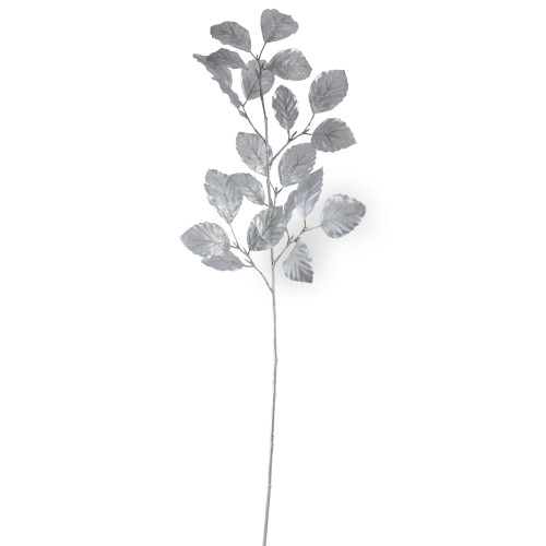 Glittered Metallic Leaves Artificial Christmas Spray - 29.5" - Silver