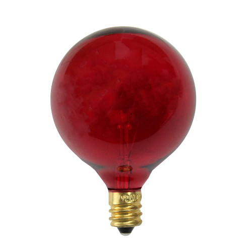 Transparent Incandescent G50 Globe Christmas Replacement Bulbs - Red - Pack of 25