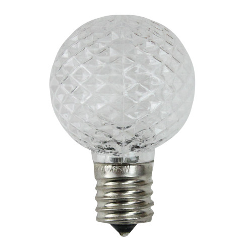 Faceted LED G40 Globe Christmas Replacement Bulbs - Clear  - Pack of 25