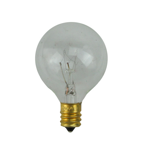 Transparent G40 Globe Incandescent Christmas Replacement Bulbs - Clear - Pack of 25