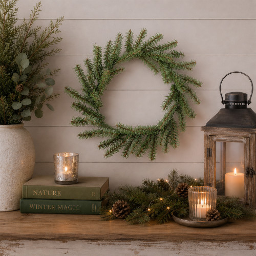 Mini Pine Artificial Christmas Wreath - 10" - Unlit