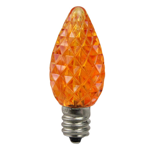 Faceted LED C7 Christmas Replacement Bulbs - Orange - Pack of 25