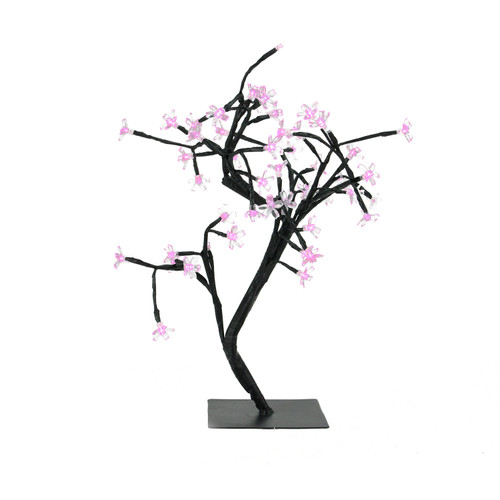 18" LED Lighted Japanese Sakura Blossom Flower Tree - Pink Lights