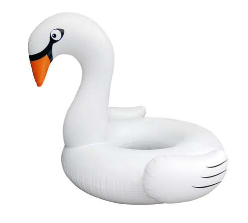 53.5" Inflatable White Swan Swimming Pool Ring Float
