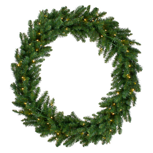 LED Lighted Buffalo Fir Artificial Christmas Wreath - 48-Inch, Warm White Lights