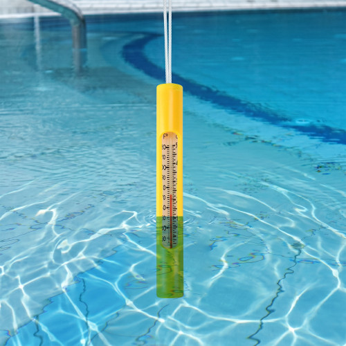 6.75" Yellow Swimming Pool Thermometer with Cord