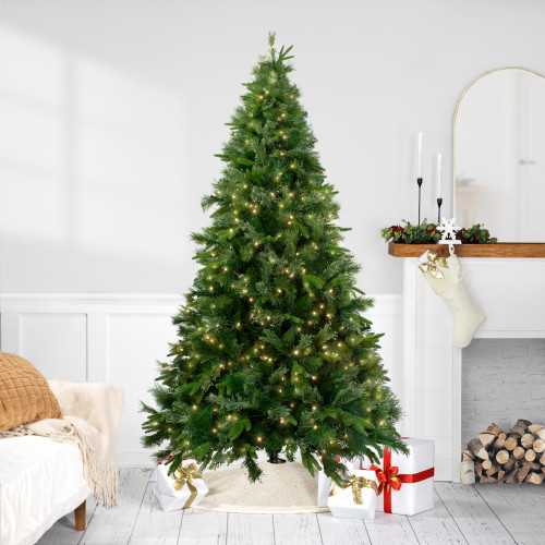 Pre-Lit Full Ashcroft Cashmere Pine Artificial Christmas Tree - 6.5' - Warm Clear LED Lights