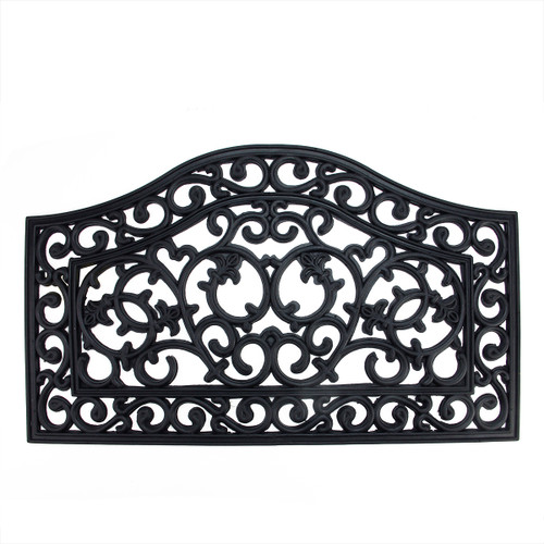 Black Scroll Design Outdoor Doormat 18" x 30"