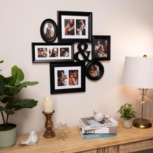 Ampersand Multi-Sized Photo Collage Picture Frame - 27" - Black