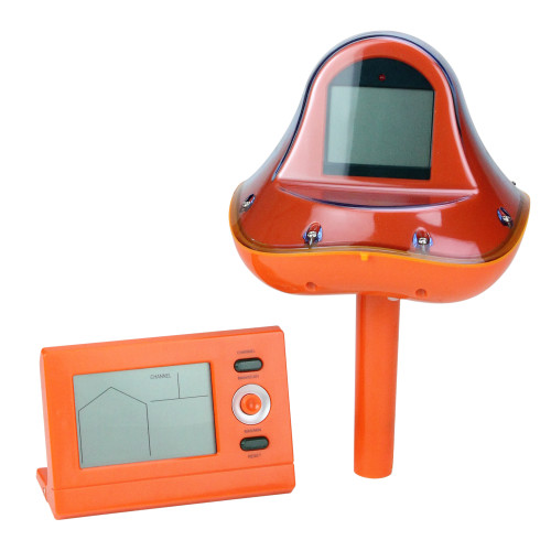 8" Orange Wireless Digital Pool Thermometer with Receiver Station