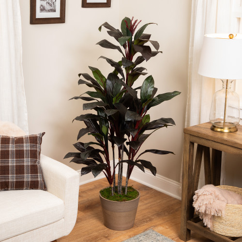 Potted Two-Toned Artificial Dracaena Plant - 60"