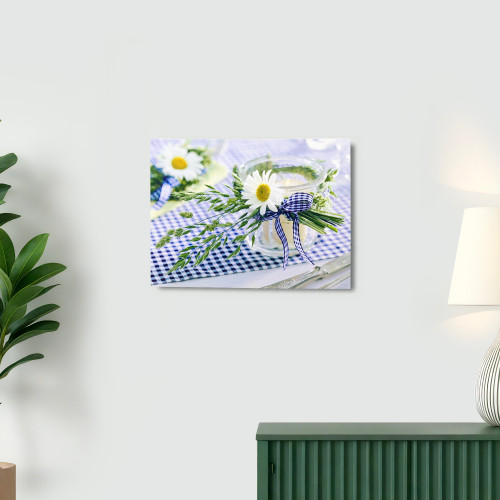 LED Lighted Flickering Daisy Holder Canvas Wall Art - 11.75" x 15.75"