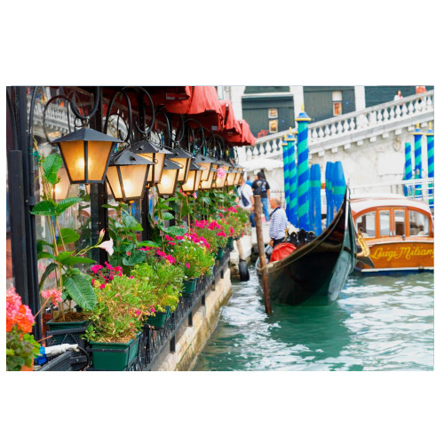 LED Lighted Flickering Venice Gondola Ride Canvas Wall Art - 15.75" x 11.75"