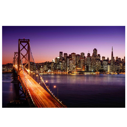 LED Lighted Famous San Francisco Oakland Bay Bridge Canvas Wall Art 23.5"