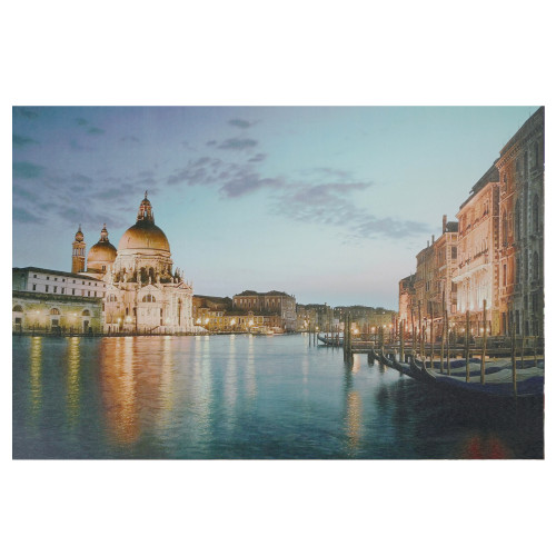 23.5" LED Venice City Italy Sunset Scene Canvas Wall Art