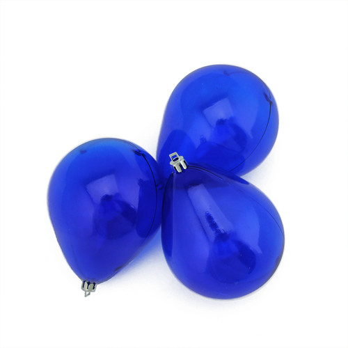 3ct Lavish Blue Transparent Teardrop Shaped Shatterproof Christmas Ornaments 4.75" (120mm)