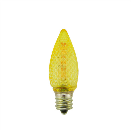 C7 Faceted LED Christmas Replacement Bulbs - Yellow - Pack of 4
