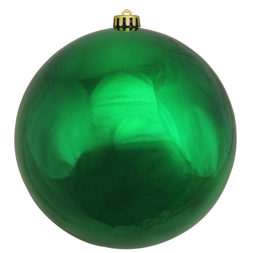 Shiny Shatterproof Commercial Christmas Ball Ornament - 10" (200mm) -  Xmas Green