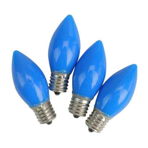 Opaque C9 LED Christmas Replacement Bulbs - Blue - Pack of 4