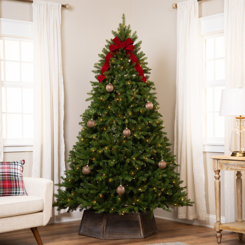 9' Green Pre-Lit Medium Northern Pine Artificial Christmas Tree - Clear LED Lights