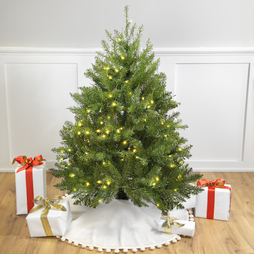 Pre-Lit Full Northern Pine Artificial Christmas Tree - 4' - Warm Clear LED Lights