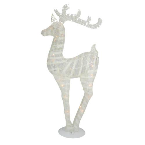 LED Lighted Glitter Reindeer Christmas Decoration - 36" - Warm White Lights