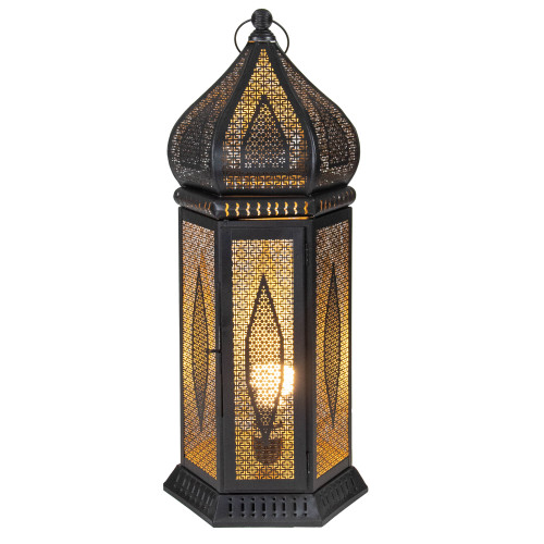 Moroccan Style Lantern Table Lamp - 23.5" - Black and Gold