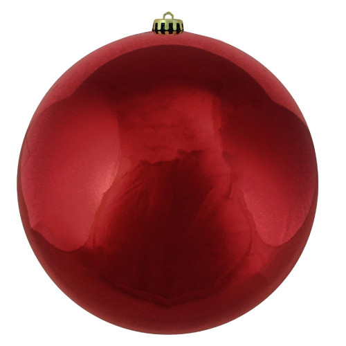 Shatterproof Shiny Commercial Christmas Ball Ornament - Red Hot - 10" (250mm)