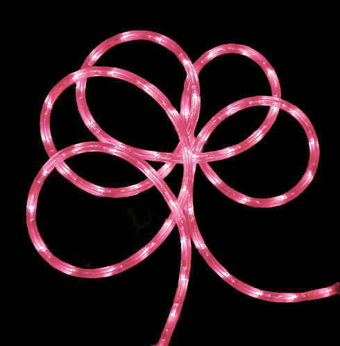 LED Commercial Grade Outdoor Christmas Spool Rope Lights - Pink - 150' Clear Wire