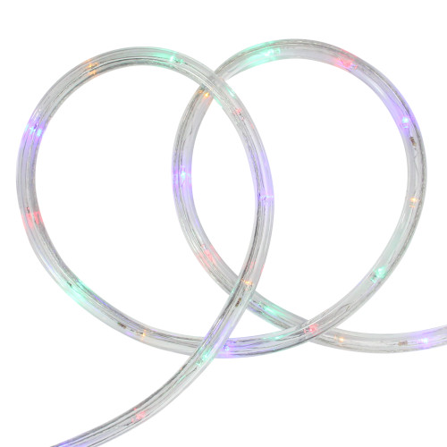 Multi-Color LED Commercial Grade Outdoor Christmas Rope Lights on a Spool - 288 ft Clear Tube
