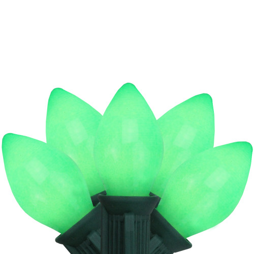 Opaque C7 Christmas String Lights - Green - 24' Green Wire - 25ct