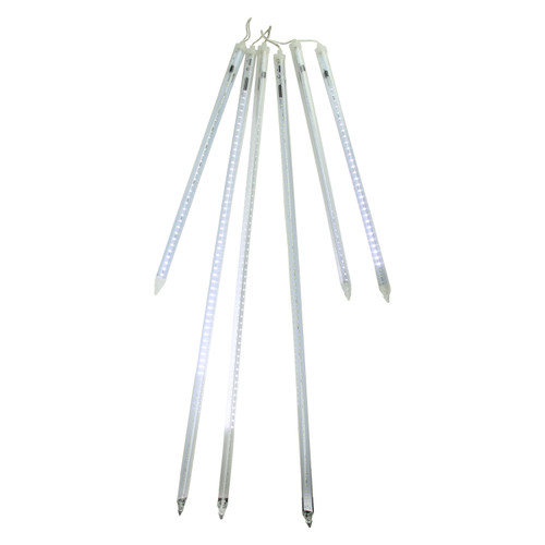 LED Dripping Icicle Christmas Light Tubes - White - 21' Clear Wire - 6ct