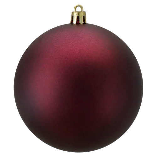 Matte Burgundy Shatterproof Christmas Ball Ornament 4" (100mm)